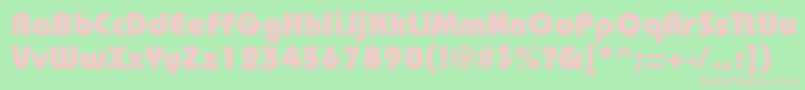 Bhs85C-fontti – vaaleanpunaiset fontit vihreällä taustalla