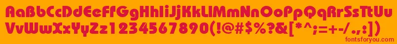 Bhs85C Font – Red Fonts on Orange Background