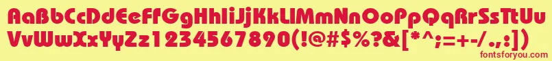 Bhs85C-Schriftart – Rote Schriften auf gelbem Hintergrund