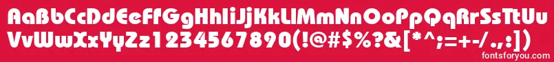 Czcionka Bhs85C – białe czcionki na czerwonym tle