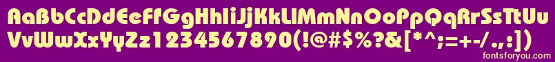 Bhs85C-fontti – keltaiset fontit violetilla taustalla