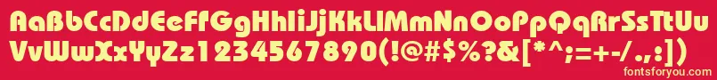 Bhs85C Font – Yellow Fonts on Red Background