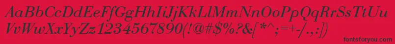EurobodtItalic Font – Black Fonts on Red Background