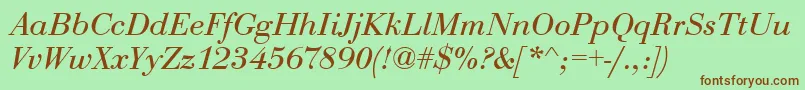 EurobodtItalic Font – Brown Fonts on Green Background