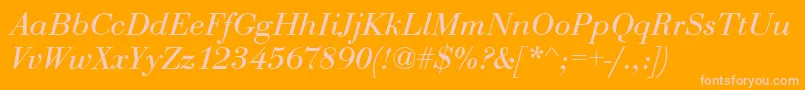 EurobodtItalic Font – Pink Fonts on Orange Background