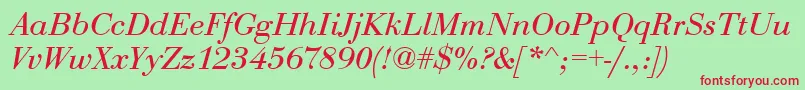 EurobodtItalic Font – Red Fonts on Green Background