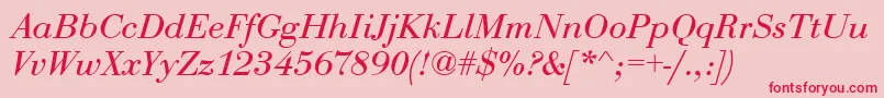 EurobodtItalic Font – Red Fonts on Pink Background