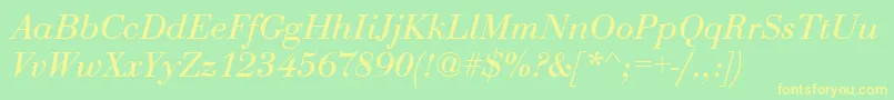 EurobodtItalic Font – Yellow Fonts on Green Background