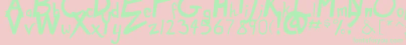 DirtyDuoBold Font – Green Fonts on Pink Background