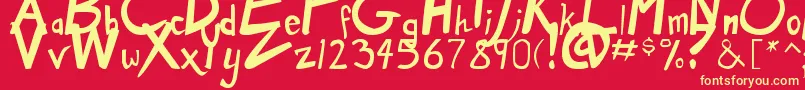 DirtyDuoBold Font – Yellow Fonts on Red Background