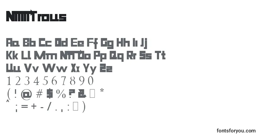 Schriftart NiiiiiTrous – Alphabet, Zahlen, spezielle Symbole
