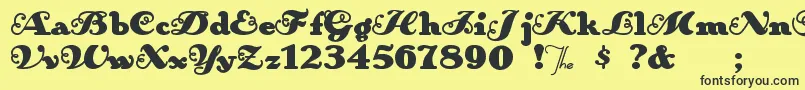 Anakroni Font – Black Fonts on Yellow Background