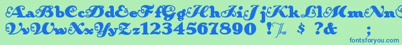 Anakroni Font – Blue Fonts on Green Background