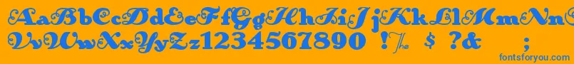 Anakroni Font – Blue Fonts on Orange Background