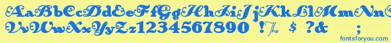 Anakroni Font – Blue Fonts on Yellow Background
