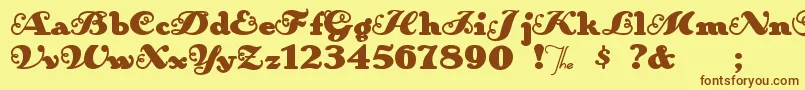 Шрифт Anakroni – коричневые шрифты на жёлтом фоне