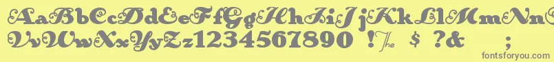 Anakroni Font – Gray Fonts on Yellow Background