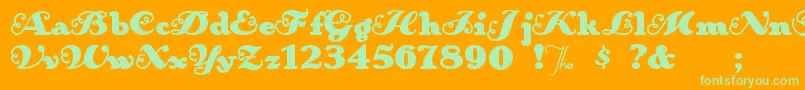 Шрифт Anakroni – зелёные шрифты на оранжевом фоне