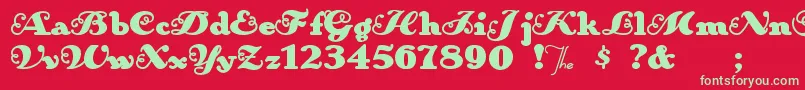 Anakroni Font – Green Fonts on Red Background