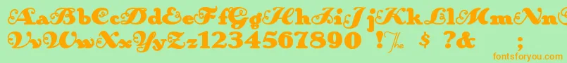 Anakroni Font – Orange Fonts on Green Background