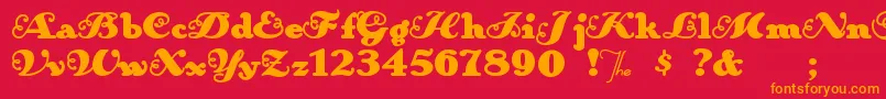 Anakroni Font – Orange Fonts on Red Background