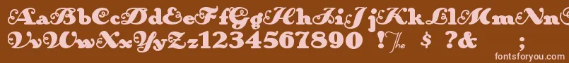 Anakroni-fontti – vaaleanpunaiset fontit ruskealla taustalla