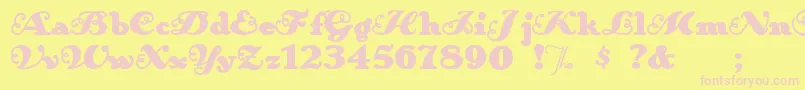 Anakroni Font – Pink Fonts on Yellow Background