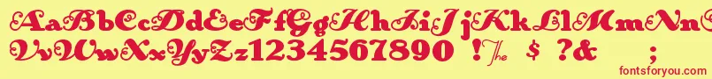 Anakroni Font – Red Fonts on Yellow Background
