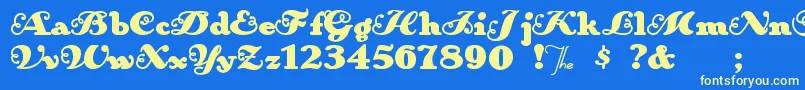 Anakroni Font – Yellow Fonts on Blue Background