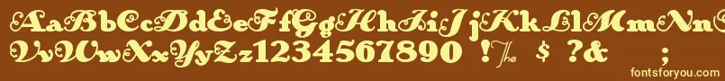 Anakroni Font – Yellow Fonts on Brown Background