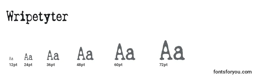 Wripetyter Font Sizes