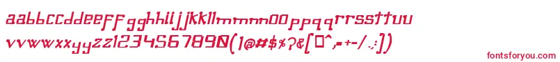 フォントOmellonsBolditalic – 白い背景に赤い文字