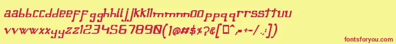 OmellonsBolditalic Font – Red Fonts on Yellow Background