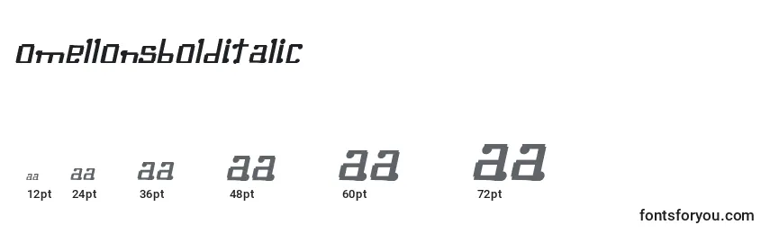 OmellonsBolditalic Font Sizes