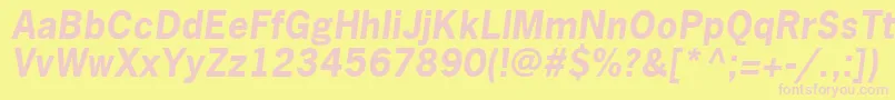 MacroBlackSsiBlackItalic Font – Pink Fonts on Yellow Background