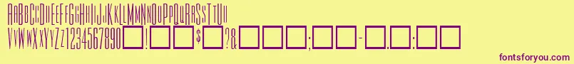 Шрифт TiowascapssskRegular – фиолетовые шрифты на жёлтом фоне