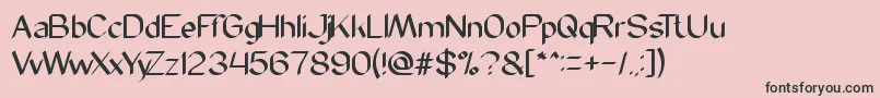 フォントModernScript – ピンクの背景に黒い文字