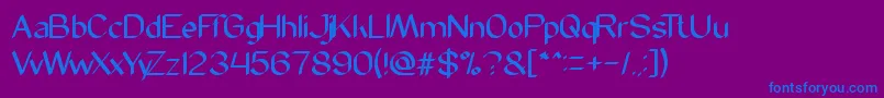 フォントModernScript – 紫色の背景に青い文字