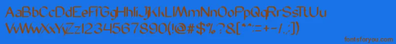 ModernScript Font – Brown Fonts on Blue Background
