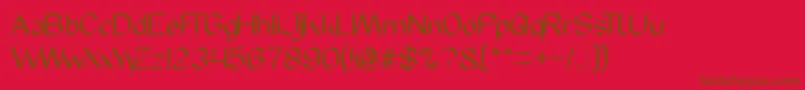 フォントModernScript – 赤い背景に茶色の文字