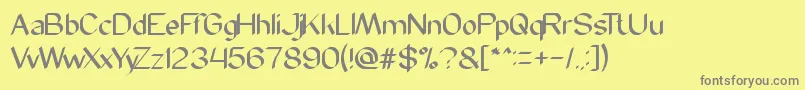 ModernScript-fontti – harmaat kirjasimet keltaisella taustalla