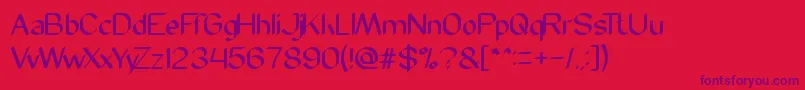フォントModernScript – 赤い背景に紫のフォント