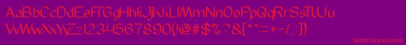 ModernScript-fontti – punaiset fontit violetilla taustalla