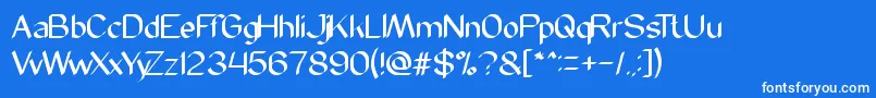 フォントModernScript – 青い背景に白い文字