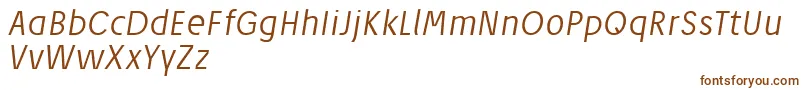 JosefReducedLightitalic-fontti – ruskeat fontit valkoisella taustalla