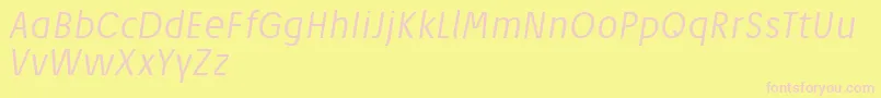 JosefReducedLightitalic Font – Pink Fonts on Yellow Background