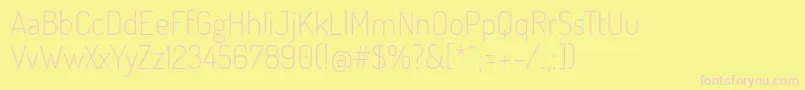 DosisExtralight Font – Pink Fonts on Yellow Background