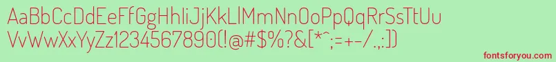 DosisExtralight Font – Red Fonts on Green Background