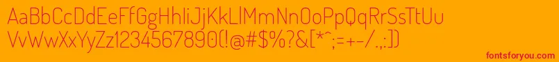 DosisExtralight Font – Red Fonts on Orange Background