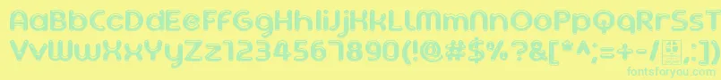 AgetaChubbyDemo Font – Green Fonts on Yellow Background